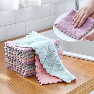 Coral Fleece Dish Cloth Dishcloth Anti-oil Dish Cloth Dish Bowl Cloth Clean Hand Towel Kitchen Cloth
