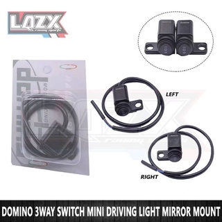Mini Driving Light Switch Mirror Mount 3 Way Hazard Fog Light ON OFF ON Switch Right/Left