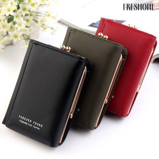 【sale】 Card Holder Wallet Fashion Women Faux Leather Trifold Short Wallet Cash Card Holder Coin Purs