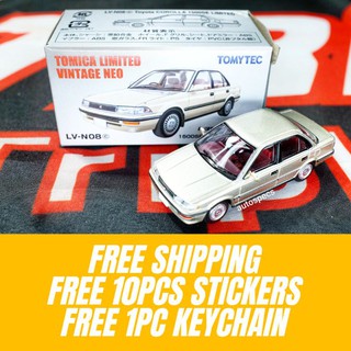 Toyota Corolla AE90 Small body beige - Tomica Limited Vintage Tomytec (w/ 10pcs free stickers)