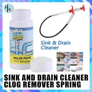 (BUNDLE)Clog Remover Hair Drain Cleaning WITH Sink and Drain Cleaner Best Drain And Toilet Cleaner
