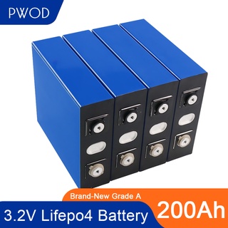 4-16PCS 3.2V 200Ah LiFePO4 Battery Lithium iron Phospha CELLS DIY Rechargeable Battery Solar 12V 24V