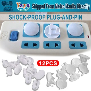 【Shipped From Manila】12pcs Child Safety Anti-electric Power Socket Cover Baby Safety Plugs Protector