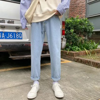 【Spot Stock】Men's denim pants Korea ankle length straight cut plain jeans for men (M-2XL) (1)