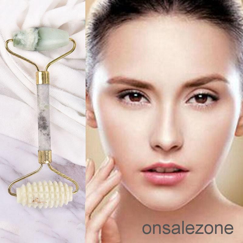 OZPH Jade Stone Face Massager Roller Spa Head Neck Body Facial Beauty Tool