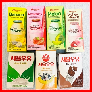 Binggrae Flavored Milk Drink / Seoul Milk/Chocolate/Banana 200ml