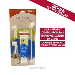 New products✾Bioline Cat, Dog Dental Hygiene Set - Toothpaste, Pet Toothbrush