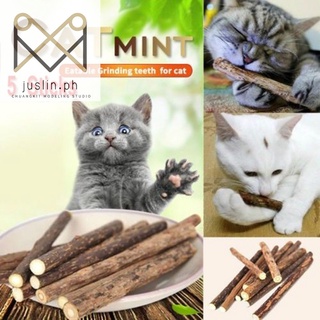5Pcs/Bag Pet Cat Snacks Matatabi Chew Catnip Stick Teeth Molar Cleaning Brush Toys