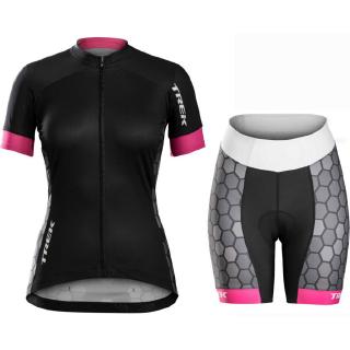 Women's TREK Breathable Short Sleeves Cycling Jersey Set Road Ride Shirt Bicycle Cycling Pants