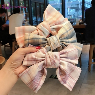 10 Bow Hair Clips Big Plaids Stripes Bowknot with Metal Barrette Hair Clips for Women Girls