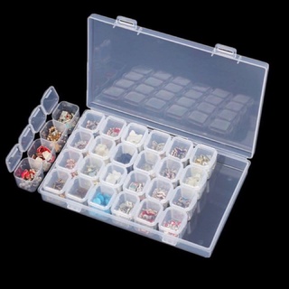 28 Slots Mini Jewelry Storage Box Plastic Transparent Mini Beads Display Medicine Box Storage Box