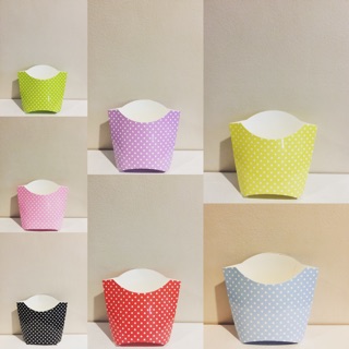 Polka dot french fries boxes 10 pcs/pack (approx 5-6”)