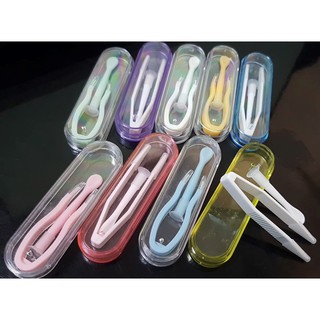 Contact Lens Tweezers and Clip with Case