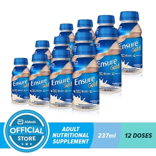 Ensure Gold HMB Vanilla Liquid Drink 237ML For Adult Nutrition Bundle of 12