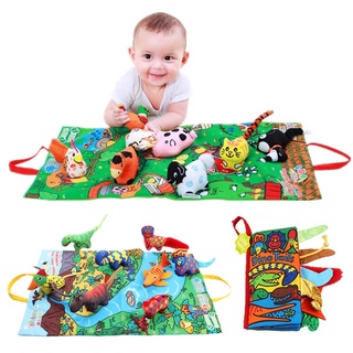 Cloth Books Baby Soft Activity Unfolding Cloth Animal Tails Books Infant Early Educational Toys for