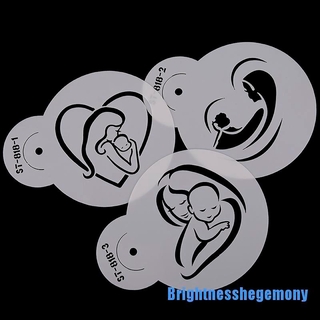 [Briht] 3pc Mom Love Baby Cookie Cake Stencil Cupcake Stencil for Decorating Tools