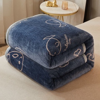 Thick Coral Fleece Bed Single Blanket Double-Sided Flannel Bed Blanket (4)