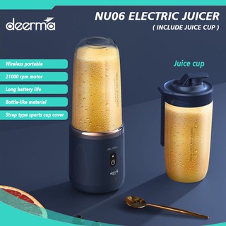 Deerma Electric Juicer Portable Fruit Squeezer Wireless Blender Orange Juicer Nu05/ NU06 (2)