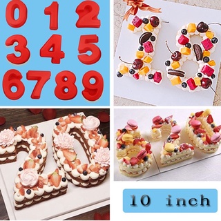 10inch 29cm Large Removable Number Cake Mould Silicone Mold Birthday Kitchenware 0-9 Number Moulder