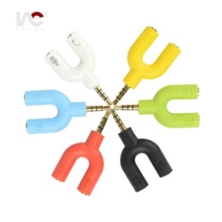 Headphone Microphone Splitter, U Shape 3.5mm for Audio Stereo Headphone and Mic for Jack Devices