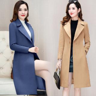 Phoenix Woolen Coat Female Long Over Knee Winter Suit Collar Woolen Coat