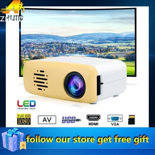 ۩Zhuida Mini HD Projector Portable LED Full 1080P Multimedia Home Theater HDMI Smartphone PC Lapto