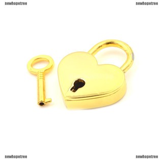 NTPH Cute Padlock Love Heart Shape Padlock Tiny Luggage Bag Case Lock With Keys joie (4)