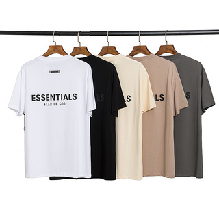 ❤❀ [Ready Stock] ❤ FOG ESSENTIALS T-shirt Cotton Short Sleeve O-Neck Couple T-shirt