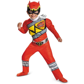 New Dinosaur Team Strong Dragon Red Children Superhero Role Playing Halloween Game Party Costume Muscle Wear
