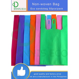 1 Pcs Sando Eco Bag 5 Size Plain Reusable Shopping Tote Handbag Non-woven Vest Grocery Gift Packing