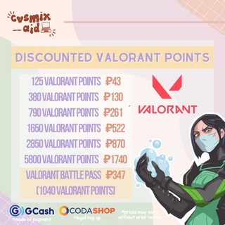 Valorant Points (1650, 2850, 5800 points)