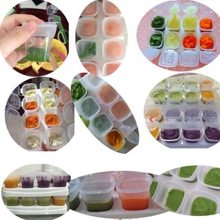 1Set Baby Weaning Food Freezing Cubes Pots Tray Containers