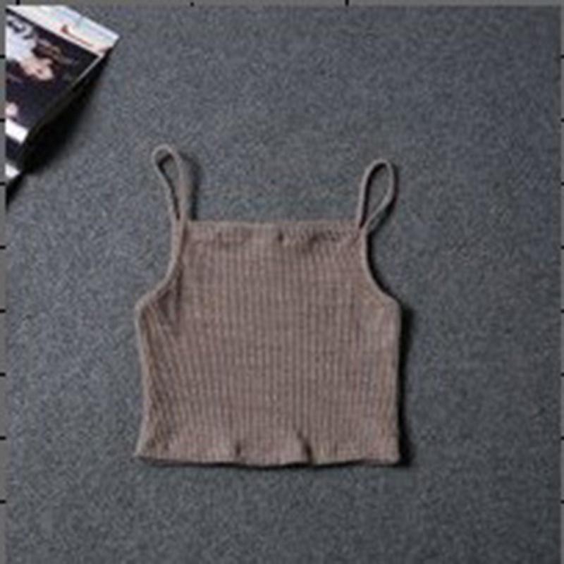 Women Sexy Sleeveless Knit Crop Tops (5)