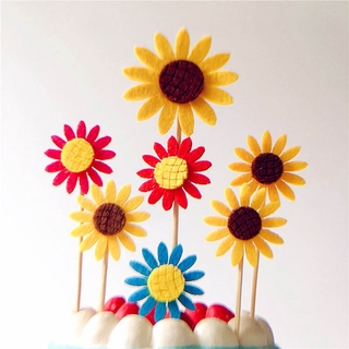 Sunflower Cake Topper Baking Cake Decoration Party Dessert Table Ornaments