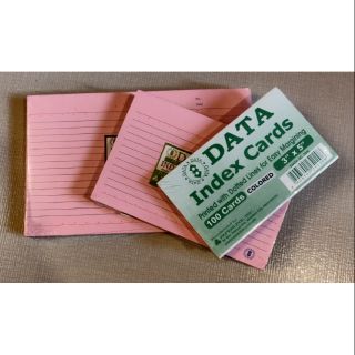 Data index cards colored