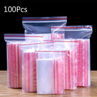 100 pieces of resealable ziplock bags, plastic bags, polyethylene ziplock bags, food storage packaging, vacuum preservation bags