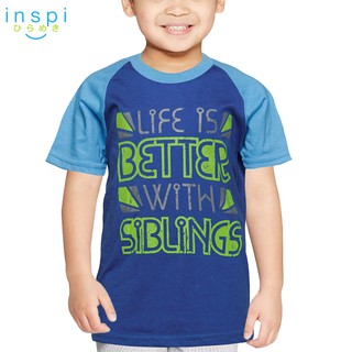 INSPI Kids Boys Life is Better with Sibling (Blue) tshirt top tee t shirt clothing