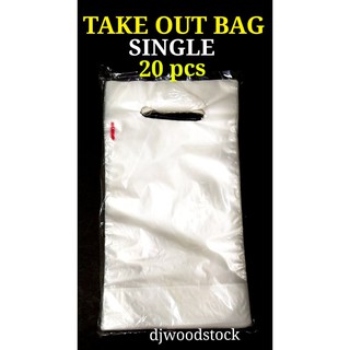 TAKE OUT BAG SINGLE, PLASTIC CARRIER BAGS, 20 pcs