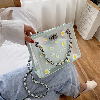 Daisy Fashion Transparent Chain Shoulder Messenger Bag