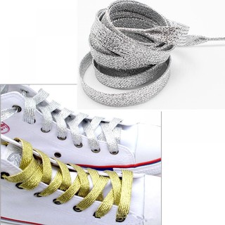 Fashion Metallic Canvas Sneaker Shoelaces Shoe Boots Athletic Flat (5)
