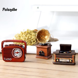 ●PO Retro Phonograph Typewriter Figurine Mini Sculpture Art Craft Table Decoration