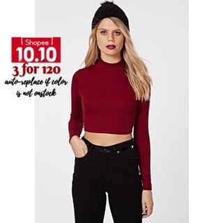 JT Knitted Cropped Top Turtle Neck
