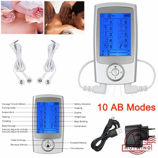 10Modes Tens Unit USB Rechargeable Electric Machine Portable Pulse Massager