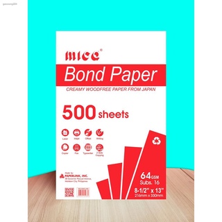 spotↂ☂◕MICA BOND 64GSM OFF-WHITE SHADE 500 SHEETS Bond Paper, Book Paper, Copy Paper
