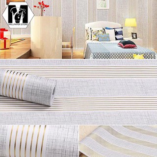 PVC Gray Wallpaper with Gold Lining Self-Adhesive Waterproof PVC Wall Sticker for Wall Decor (2)