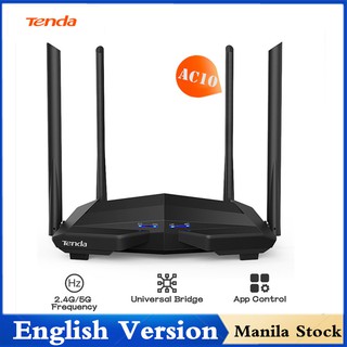 【 English version 】【 Manila stock 】Tenda AC10 1200Mbps Wireless WiFi Router 1WAN+3LAN Ports