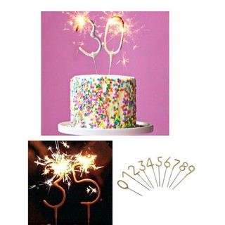 Number Sparkling Candle for Party Celebration