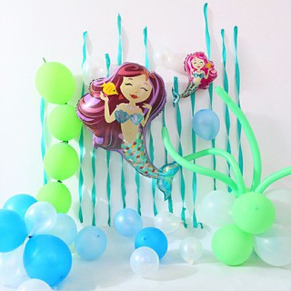 Big and Mini Mermaid Foil Balloon Birthday Party Decoration
