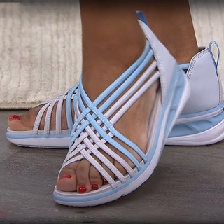 Wedge Sandals Summer Retro Cross Straps Ladies Sandals Open Toe Platform Shoes for Women Slip On Fem