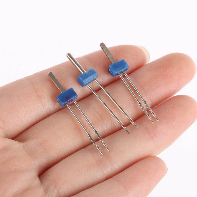 3PCs Twin Double Needle Sewing Machine Needles Pins Sewing